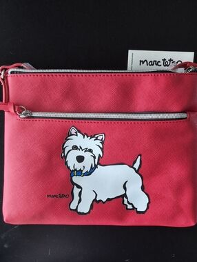 Marc Tetro Pink Crossbody Bag with Westie Dog Graphic